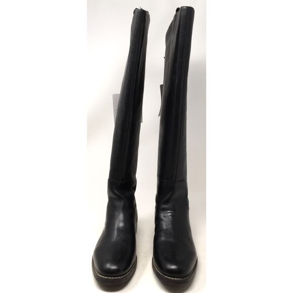 Franco Sarto Meyer Women's Sz 7 Black Wide-Calf Knee-High Leather Riding Boots - Picture 4 of 7